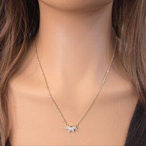 14K Gold‑Filled Lotus Flower Pendant Necklace